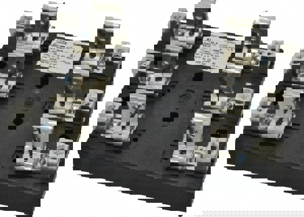 3 Pole, 6 to 2/0 AWG, 600 VAC/VDC, 100 Amp, Screw Mount Fuse Block